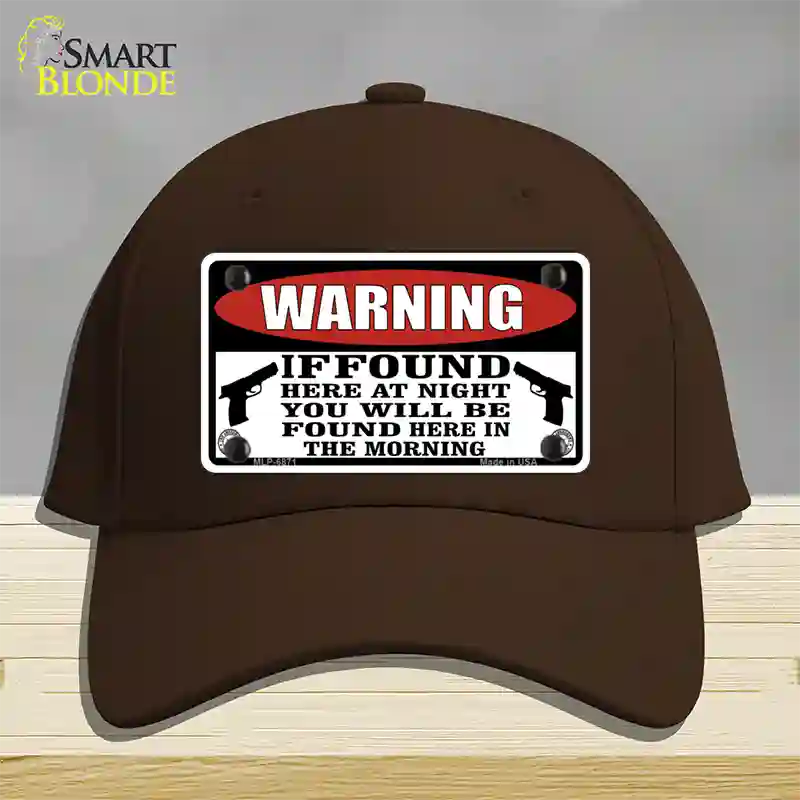 Warning If Found Novelty License Plate Hat Cotton / Dark Brown