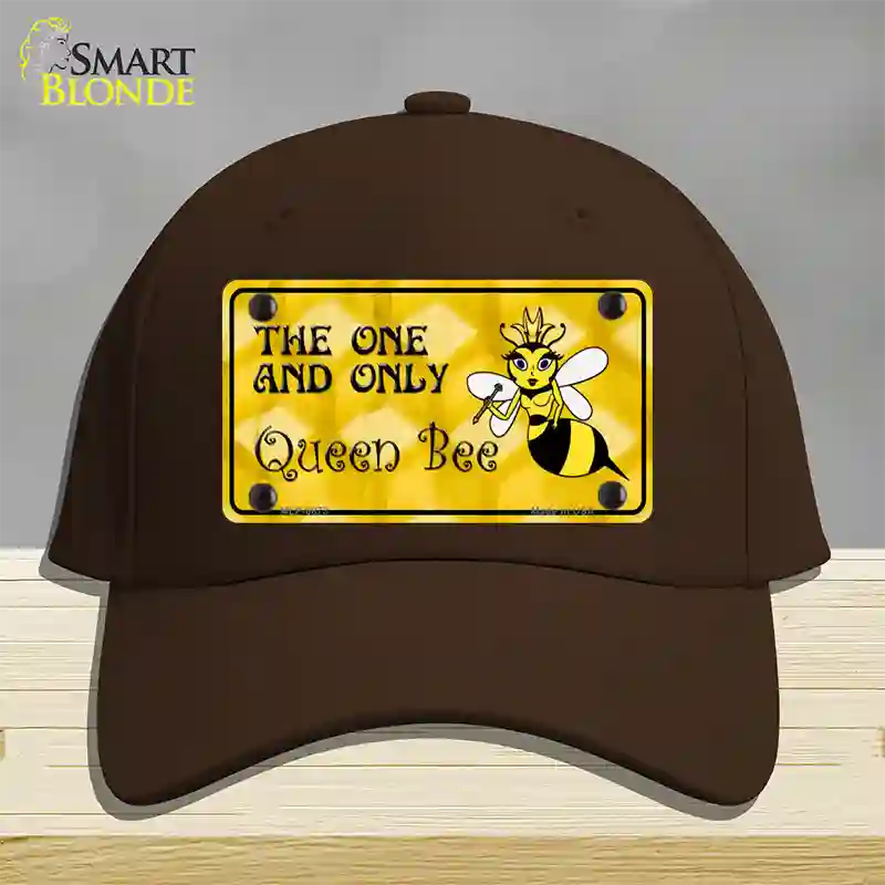 Queen Bee Yellow Novelty License Plate Hat Cotton / Dark Brown