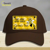 Queen Bee Yellow Novelty License Plate Hat Cotton / Dark Brown