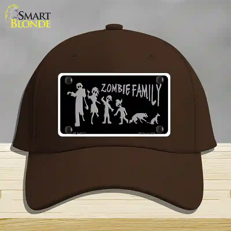 Zombie Family Black Novelty License Plate Hat Cotton / Dark Brown