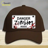 Danger Zombies Inside Novelty License Plate Hat Cotton / Dark Brown