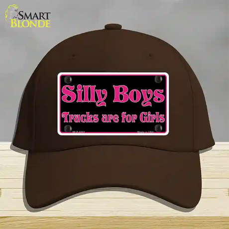 Silly Boys Trucks For Girls Novelty License Plate Hat Cotton / Dark Brown