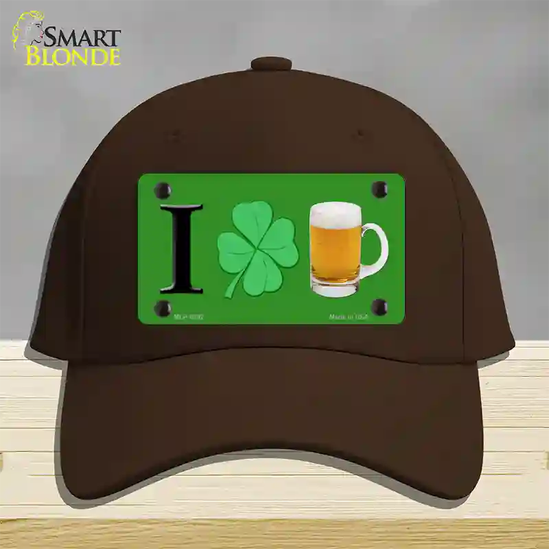 Shamrock Beer Novelty License Plate Hat Cotton / Dark Brown