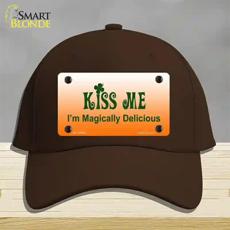 Kiss Me Novelty License Plate Hat Cotton / Dark Brown