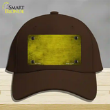 Yellow Oil Rubbed Solid Novelty License Plate Hat Cotton / Dark Brown