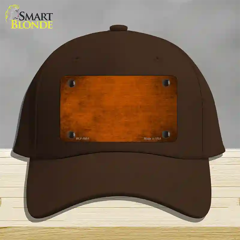 Orange Oil Rubbed Solid Novelty License Plate Hat Cotton / Dark Brown