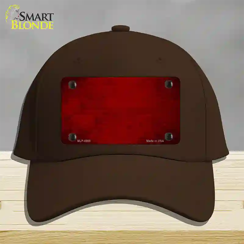 Red Oil Rubbed Solid Novelty License Plate Hat Cotton / Dark Brown