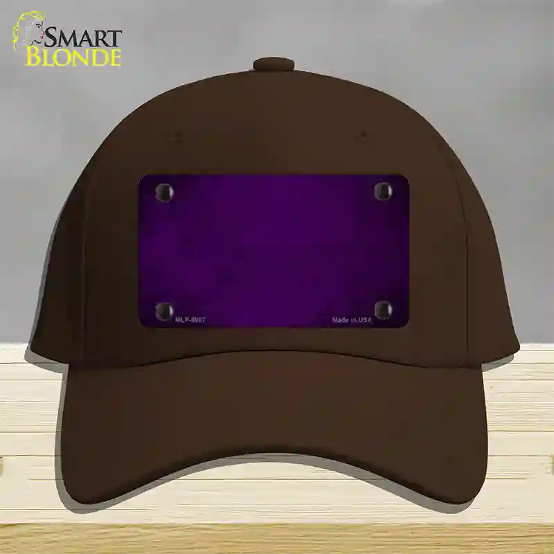 Purple Oil Rubbed Solid Novelty License Plate Hat Cotton / Dark Brown