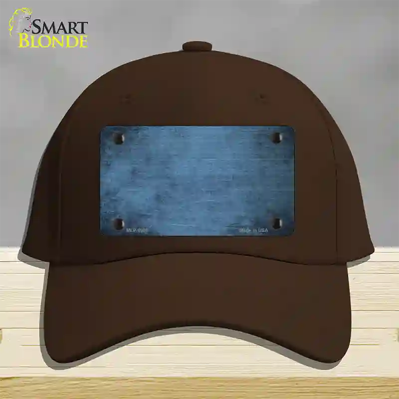 Light Blue Oil Rubbed Solid Novelty License Plate Hat Cotton / Dark Brown