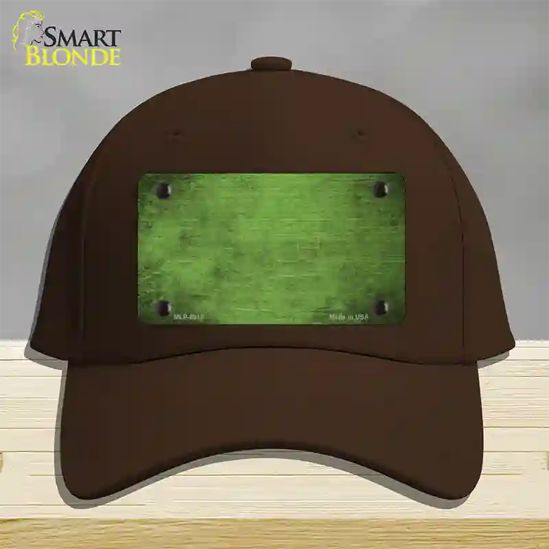 Lime Green Oil Rubbed Solid Novelty License Plate Hat Cotton / Dark Brown