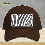 Black White Zebra Oil Rubbed Novelty License Plate Hat Cotton / Dark Brown