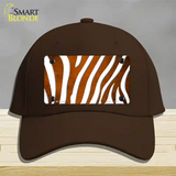 Orange White Zebra Oil Rubbed Novelty License Plate Hat Cotton / Dark Brown