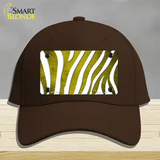 Yellow White Zebra Oil Rubbed Novelty License Plate Hat Cotton / Dark Brown