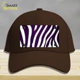 Purple White Zebra Oil Rubbed Novelty License Plate Hat Cotton / Dark Brown