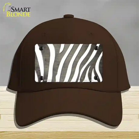 Tan White Zebra Oil Rubbed Novelty License Plate Hat Cotton / Dark Brown