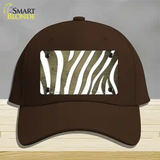 Gold White Zebra Oil Rubbed Novelty License Plate Hat Cotton / Dark Brown