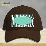 Mint White Zebra Oval Oil Rubbed Novelty License Plate Hat Cotton / Dark Brown