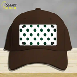 Green White Dots Oil Rubbed Novelty License Plate Hat Cotton / Dark Brown