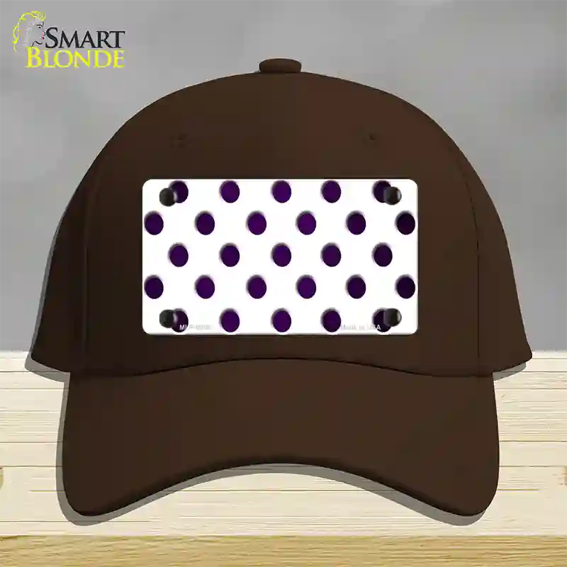 Purple White Dots Oil Rubbed Novelty License Plate Hat Cotton / Dark Brown