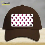 Pink White Dots Oil Rubbed Novelty License Plate Hat Cotton / Dark Brown