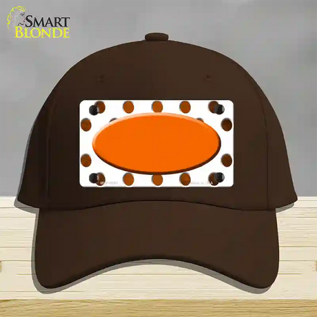 Orange White Dots Oval Oil Rubbed Novelty License Plate Hat Cotton / Dark Brown