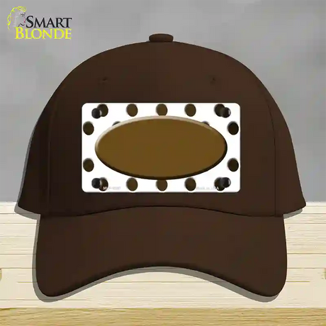 Brown White Dots Oval Oil Rubbed Novelty License Plate Hat Cotton / Dark Brown