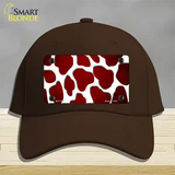 Red White Giraffe Oil Rubbed Novelty License Plate Hat Cotton / Dark Brown