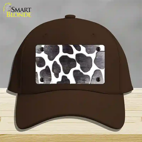 Black White Giraffe Oil Rubbed Novelty License Plate Hat Cotton / Dark Brown