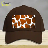 Orange White Giraffe Oil Rubbed Novelty License Plate Hat Cotton / Dark Brown