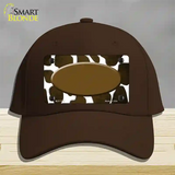 Brown White Oval Giraffe Oil Rubbed Novelty License Plate Hat Cotton / Dark Brown