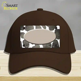 Tan White Oval Giraffe Oil Rubbed Novelty License Plate Hat Cotton / Dark Brown