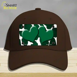 Green White Hearts Giraffe Oil Rubbed Novelty License Plate Hat Cotton / Dark Brown