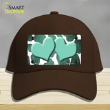 Mint White Hearts Giraffe Oil Rubbed Novelty License Plate Hat Cotton / Dark Brown