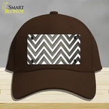 Tan White Chevron Oil Rubbed Novelty License Plate Hat Cotton / Dark Brown