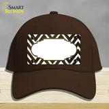 Brown White Chevron Scallop Oil Rubbed Novelty License Plate Hat Cotton / Dark Brown