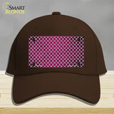 Pink White Quatrefoil Oil Rubbed Novelty License Plate Hat Cotton / Dark Brown