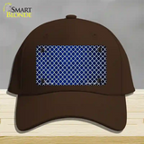 Blue White Quatrefoil Oil Rubbed Novelty License Plate Hat Cotton / Dark Brown