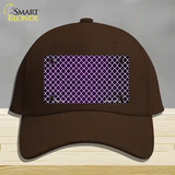 Purple White Quatrefoil Oil Rubbed Novelty License Plate Hat Cotton / Dark Brown