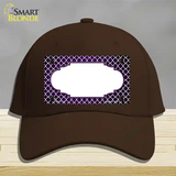 Purple White Quatrefoil Scallop Oil Rubbed Novelty License Plate Hat Cotton / Dark Brown