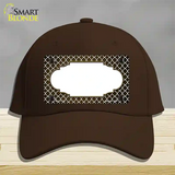 Brown White Quatrefoil Scallop Oil Rubbed Novelty License Plate Hat Cotton / Dark Brown