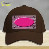 Pink White Small Chevron Oval Oil Rubbed Novelty License Plate Hat Cotton / Dark Brown