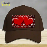 Red White Anchor Hearts Oil Rubbed Novelty License Plate Hat Cotton / Dark Brown