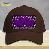 Purple White Anchor Hearts Oil Rubbed Novelty License Plate Hat Cotton / Dark Brown