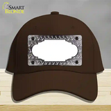 Black White Anchor Scallop Oil Rubbed Novelty License Plate Hat Cotton / Dark Brown