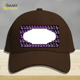 Purple White Anchor Scallop Oil Rubbed Novelty License Plate Hat Cotton / Dark Brown