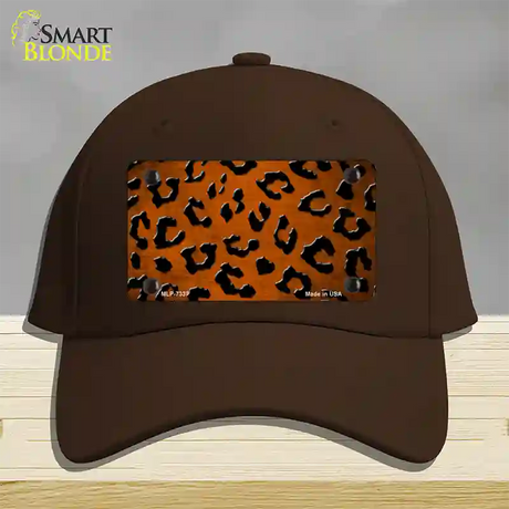 Orange Black Cheetah Oil Rubbed Novelty License Plate Hat Cotton / Dark Brown