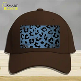 Light Blue Black Cheetah Oil Rubbed Novelty License Plate Hat Cotton / Dark Brown