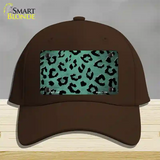 Mint Black Cheetah Oil Rubbed Novelty License Plate Hat Cotton / Dark Brown