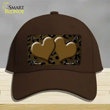 Brown Black Cheetah Hearts Oil Rubbed Novelty License Plate Hat Cotton / Dark Brown