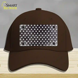 Black White Small Dots Oil Rubbed Novelty License Plate Hat Cotton / Dark Brown